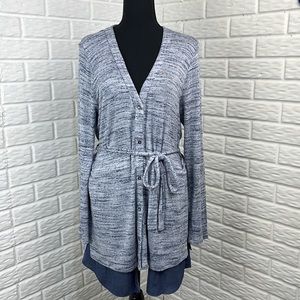 DOLAN Anthropologie Left Coast Nomi Blue Marled Cardigan Duster size L